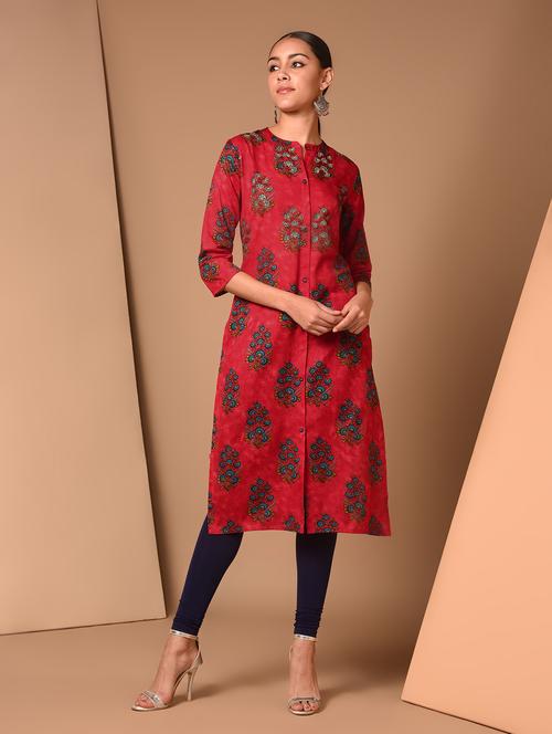 floral straight kurta - 16939589 - Very Small Image - 1