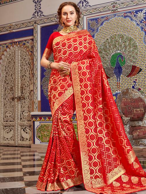 women self design banarasi saree with blouse - 16939793 - Very Small Image - 1