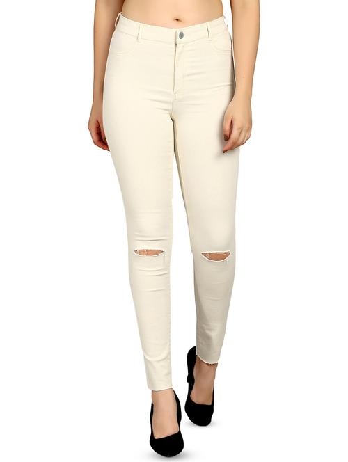 high rise knee slit jeans  - 16939820 - Very Small Image - 1