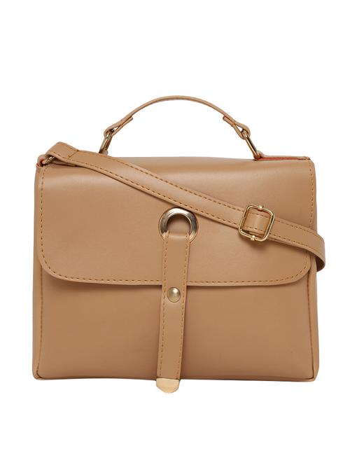 beige leatherette (pu) sling bag - 16939928 - Very Small Image - 1