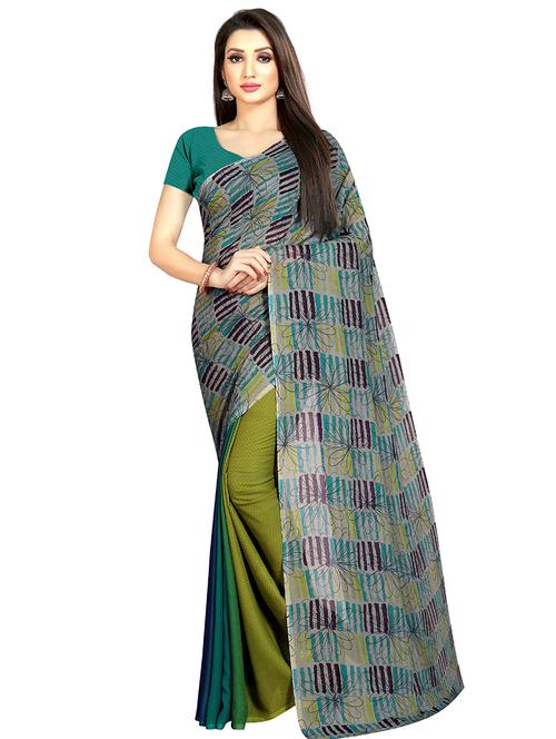 printed half & half saree  with blouse - 16940050 - Very Small Image - 1