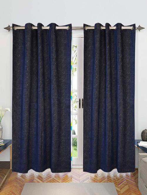 chenille & polyester yarn blackout door curtains - 16941653 - Very Small Image - 1