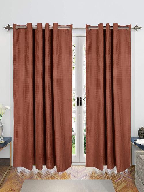  decorative waffle design cotton yarn eyelet door curtains   - 16941668 - Very Small Image - 1