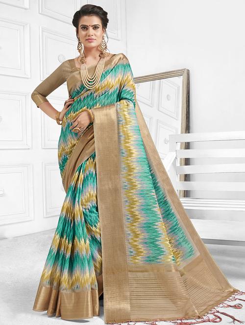 ikat woven saree with blouse - 16942157 - Very Small Image - 1