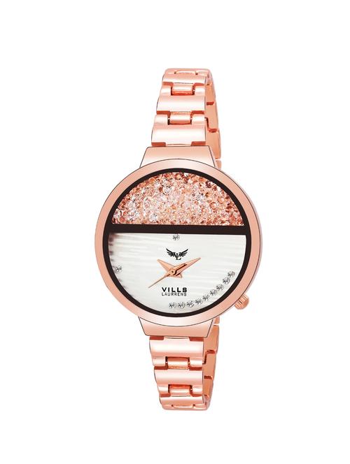 vills laurrens vl-7124 (rose gold) diamonds filled analogue watch for women and girls - 16942335 - Very Small Image - 1