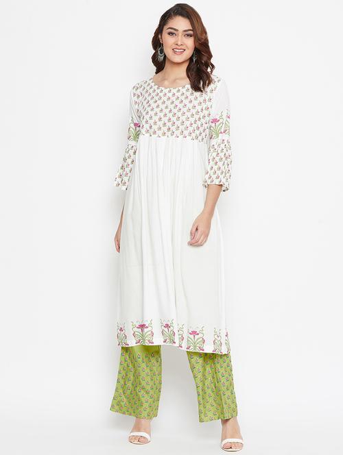 bell sleeves kurta palazzo set - 16943191 - Very Small Image - 1