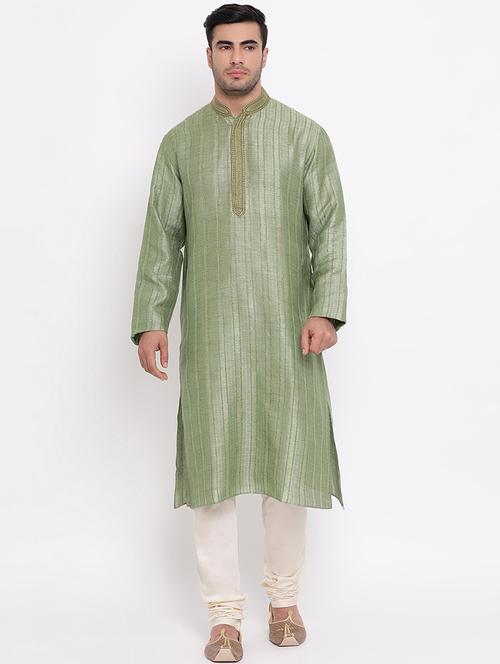 green self design kurta churidar set - 16943245 - Very Small Image - 1