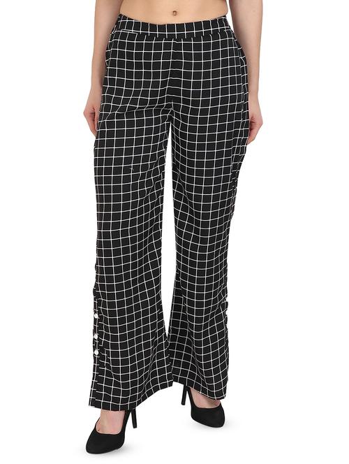 high rise grid pattern palazzo  - 16944036 - Very Small Image - 1