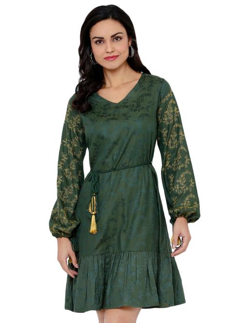 tassel tie up a-line dress  - 16944810 - Very Small Image - 1