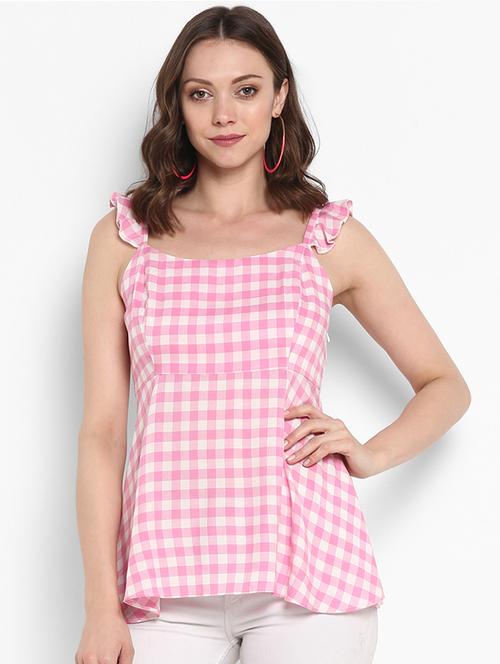 cami neck gingham a-line top - 16945765 - Very Small Image - 1