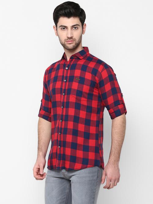 red checkered casual shirt - 16946111 - Very Small Image - 1