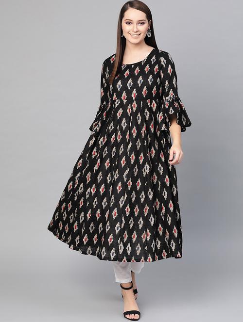 ikat print anarkali kurta  - 16946180 - Very Small Image - 1