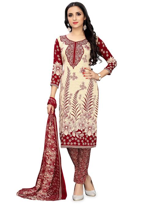 printed churidaar unstitched suit - 16946899 - Very Small Image - 1