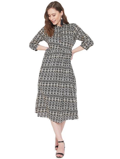 tie back printed midi dress  - 16947698 - Very Small Image - 1