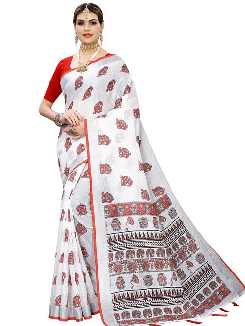 conversational printed saree with blouse - 16949272 - Very Small Image - 1