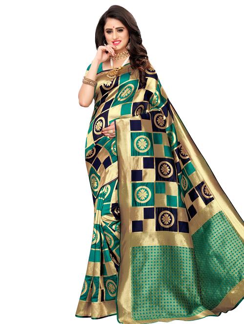 geometrical printed saree with blouse - 16949366 - Very Small Image - 1