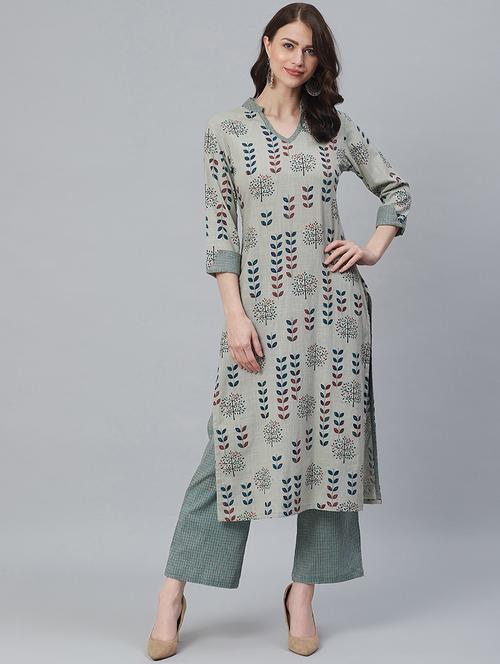 printed kurta palazzo set - 16949403 - Very Small Image - 1