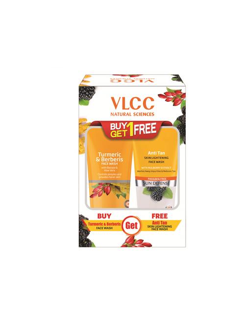 vlcc turmeric & berberis face wash + anti tan face wash (buy 1 get 1)(each 150ml ) - 16950359 - Very Small Image - 1