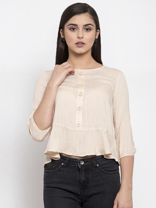 round neck button-up top  - 16950691 - Very Small Image - 1