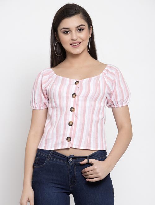 button-up striped top - 16950698 - Very Small Image - 1