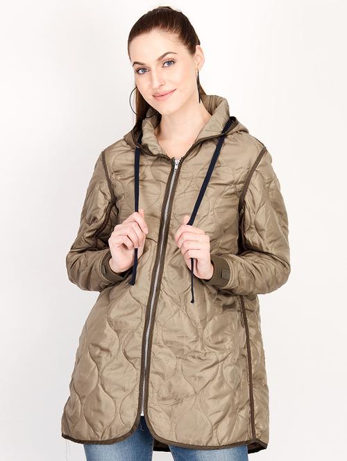 hooded neck quilted jacket  - 16952322 - Very Small Image - 1