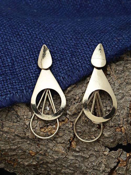 gold metal drop earring - 16952605 - Very Small Image - 1