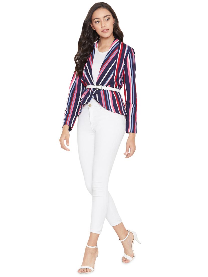 lapel neck striped blazer - 16952643 - Zoom Image - 3