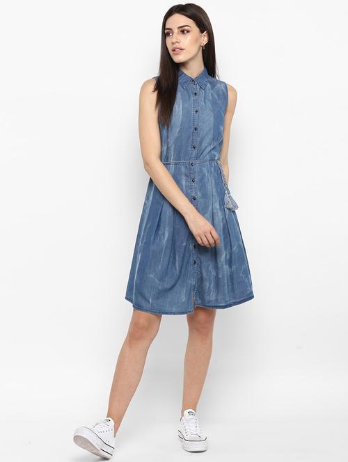 button-up denim a-line dress  - 16952666 - Very Small Image - 1