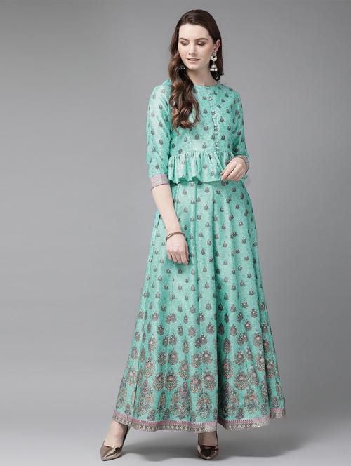 foil print panelled lehenga - 16953119 - Very Small Image - 1