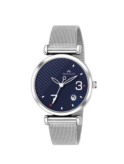 swisstone ck340-blu-ch stainless steel chain analog wrist watch for women - 16954024 - Very Small Image - 1