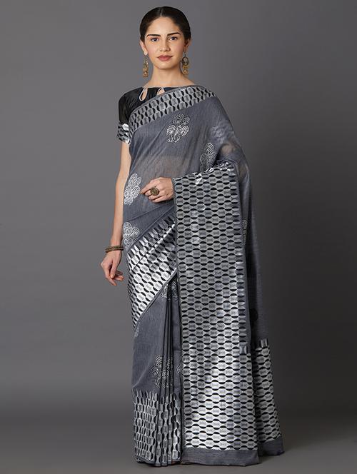 self design banarasi saree with blouse - 16954518 - Very Small Image - 1