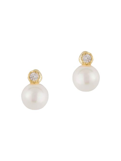 white brass studs earring - 16955351 - Very Small Image - 1