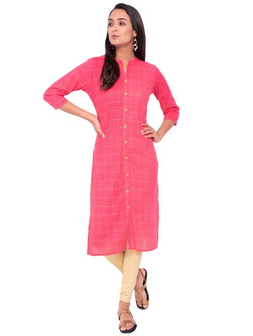 check print straight kurta - 16957783 - Very Small Image - 1