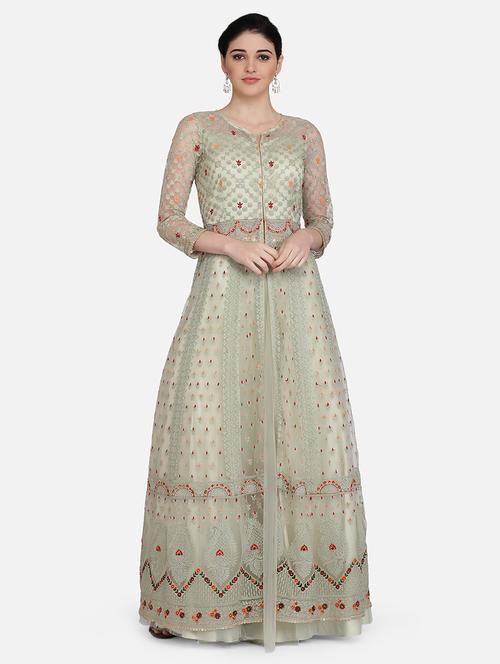 embroidered net jacket - 16957956 - Very Small Image - 1