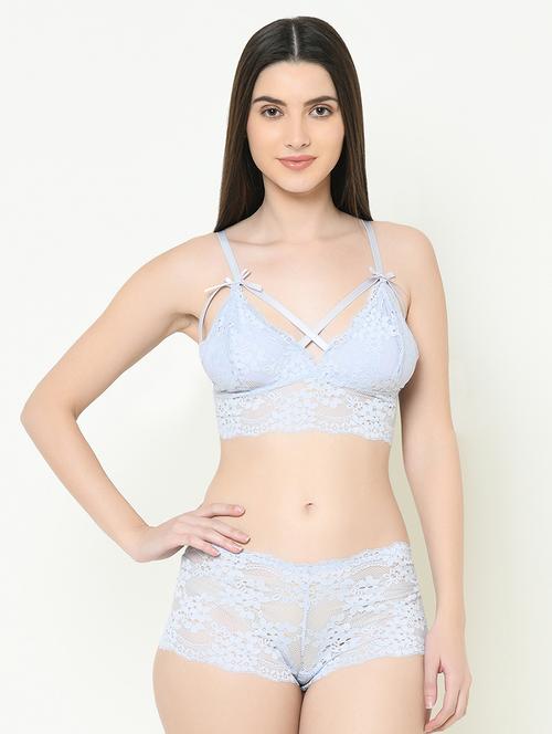 laced bralette bra with panty set  - 16958002 - Very Small Image - 1