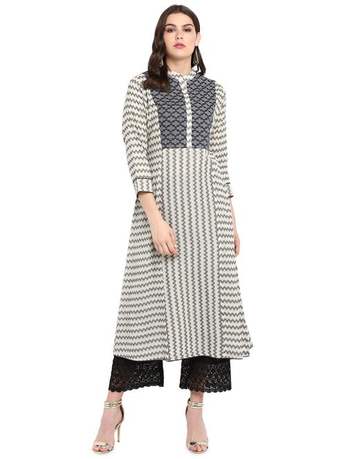 chevron a-line kurta - 16958817 - Very Small Image - 1