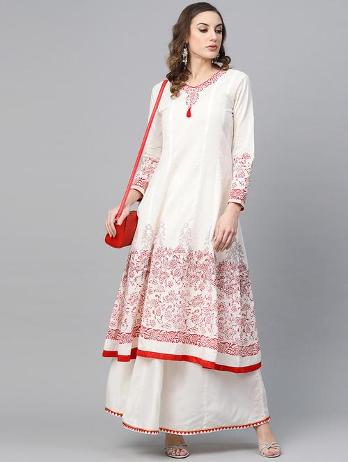 block print kurta skirt set - 16959618 - Very Small Image - 1