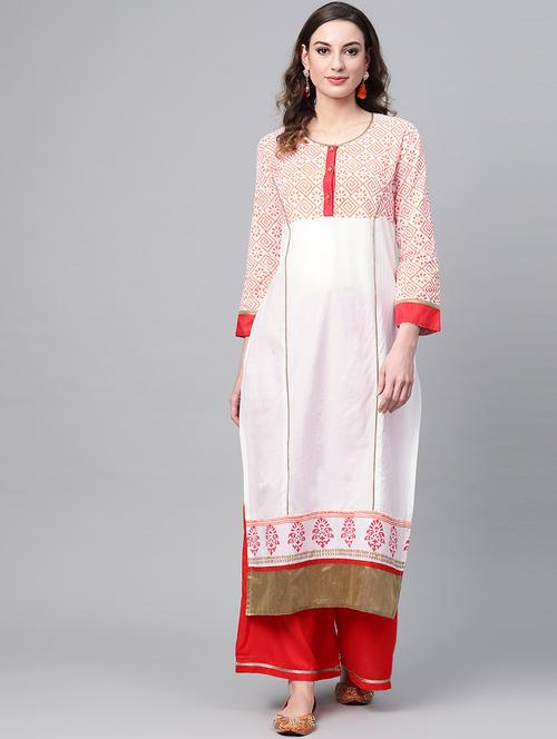 solid kurta palazzo set - 16959620 - Very Small Image - 1