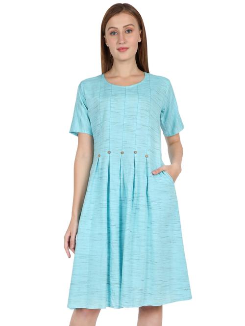 pleat detail flared dress  - 16959752 - Very Small Image - 1
