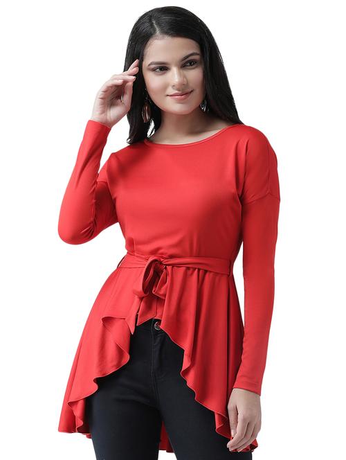 tie front asymmetric top  - 16960458 - Very Small Image - 1