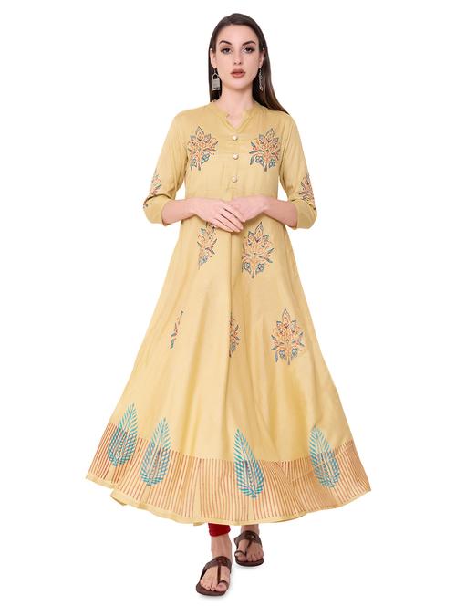 floral print flared kurta - 16961646 - Very Small Image - 1