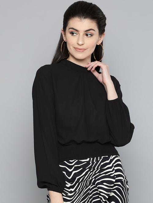 women's straight mock neck top - 16962218 - Very Small Image - 1