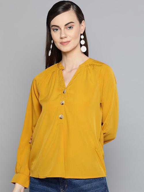women's straight mandarin neck top - 16962231 - Very Small Image - 1