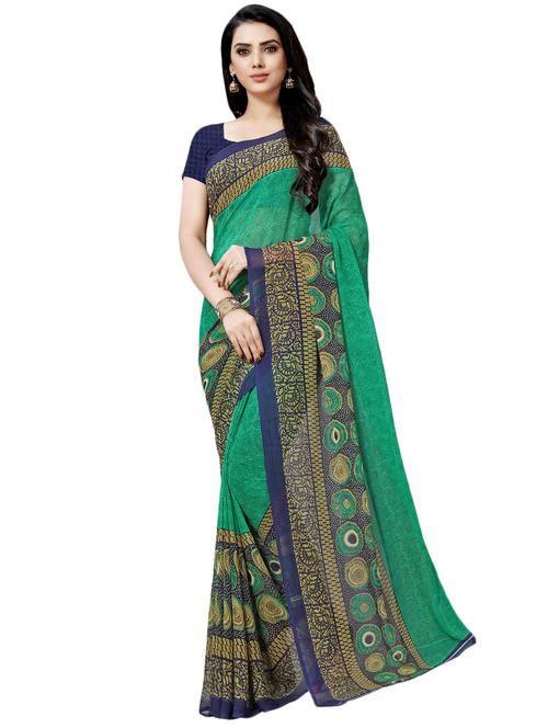 printed woven saree with blouse - 16962850 - Very Small Image - 1