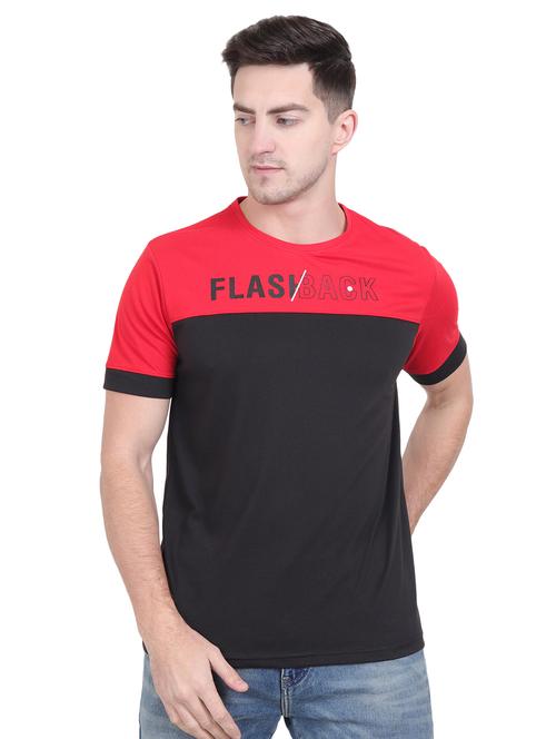 black typographic color block t-shirt - 16963441 - Very Small Image - 1