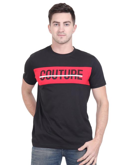 black typographic chest print t-shirt - 16963451 - Very Small Image - 1