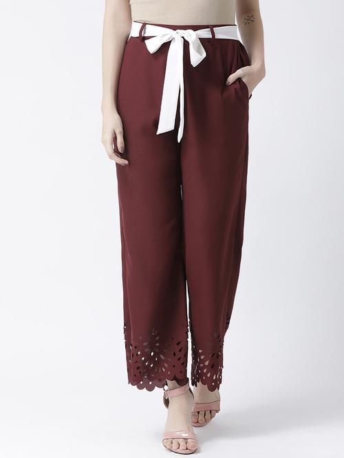 tie up waist wide leg trouser - 16964224 - Very Small Image - 1