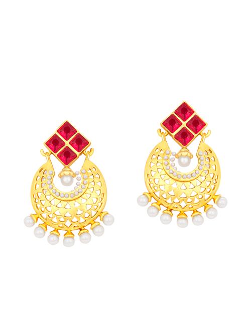 red brass chandballi earring - 16964362 - Very Small Image - 1