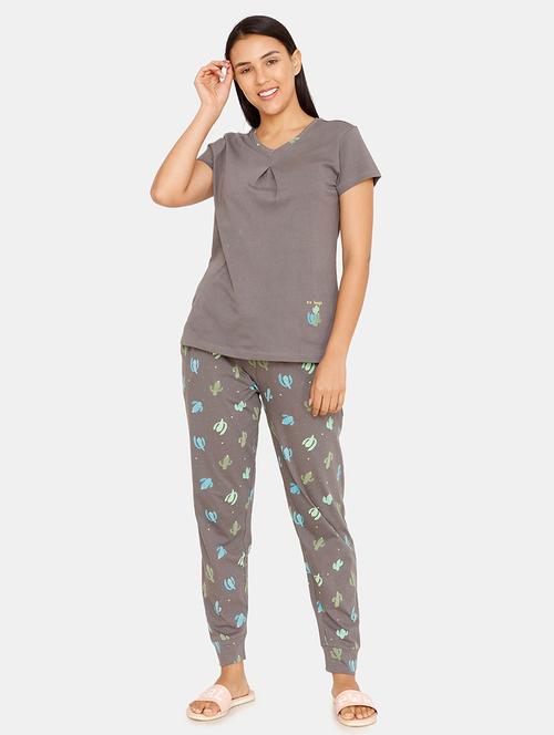 round neck tee with pajama set  - 16965239 - Very Small Image - 1