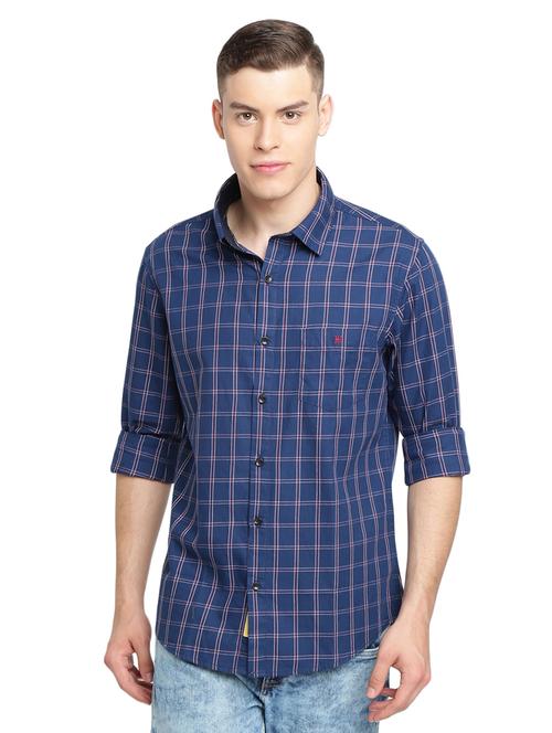 blue checkered casual shirt - 16968146 - Very Small Image - 1